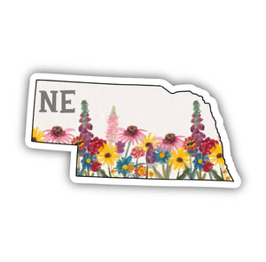 Nebraska Floral sticker